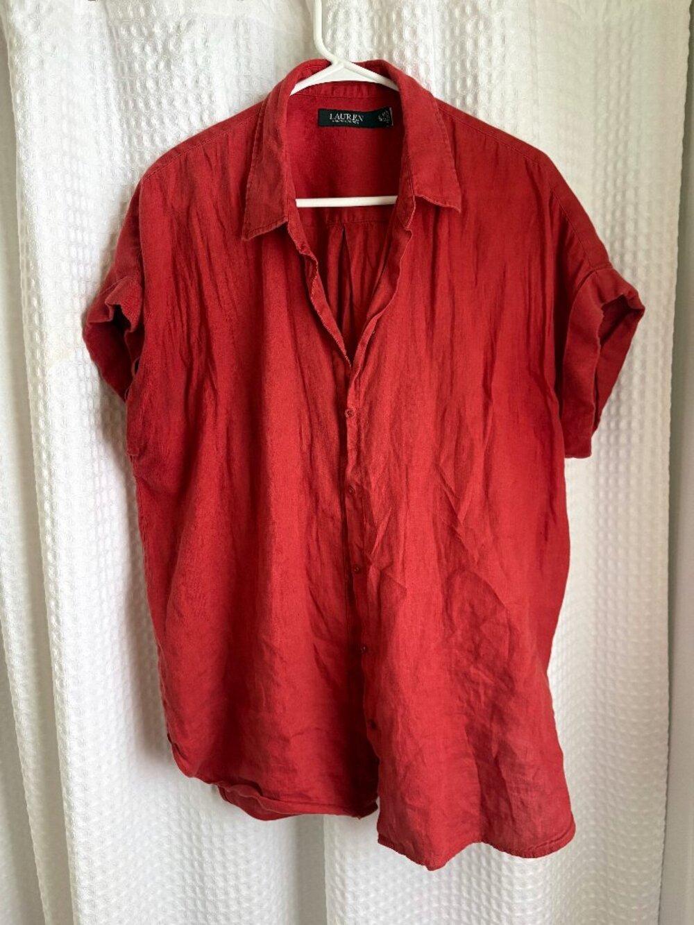 Ralph Lauren red linen button down